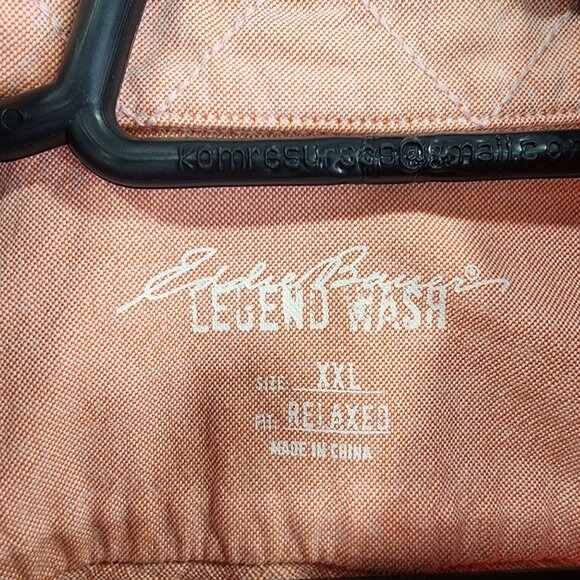 Mens Peach Eddie Bauer Legend Wash Shirt Button Up Cotton Long Sleeve Size XXL - Picture 3 of 8